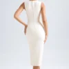 Rochie midi Aiko cu decolteu în formă de inimă, culoare ivoriu Rochie midi Aiko cu decolteu în formă de inimă, culoare ivoriu