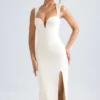 Rochie midi Aiko cu decolteu în formă de inimă, culoare ivoriu Rochie midi Aiko cu decolteu în formă de inimă, culoare ivoriu