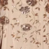 Rochie midi asimetrică Zelina cu decolteu rotund și ornamente, în culoarea auriu