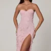 Rochie midi-ax Eudora cu corset cu șireturi și decupaj, în roz pal