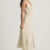 Rochie midi-axială din poplin de bumbac Aralisse, în culoarea Ivory