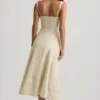 Rochie midi-axială din poplin de bumbac Aralisse, în culoarea Ivory