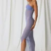 Rochie midi bandeau cu volane Papeete în violet lavandă Rochie midi bandeau cu volane Papeete în violet lavandă