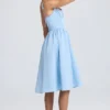 Rochie midi cu corset drapat Marguerite, albastru pudră Rochie midi cu corset drapat Marguerite, albastru pudră
