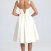 Rochie midi cu corset drapat Marguerite, culoare ivoriu Rochie midi cu corset drapat Marguerite, culoare ivoriu