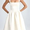 Rochie midi cu corset drapat Marguerite, culoare ivoriu Rochie midi cu corset drapat Marguerite, culoare ivoriu