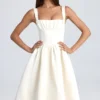 Rochie midi cu corset drapat Marguerite, culoare ivoriu Rochie midi cu corset drapat Marguerite, culoare ivoriu
