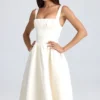 Rochie midi cu corset drapat Marguerite, culoare ivoriu Rochie midi cu corset drapat Marguerite, culoare ivoriu
