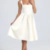 Rochie midi cu corset drapat Marguerite, culoare ivoriu Rochie midi cu corset drapat Marguerite, culoare ivoriu