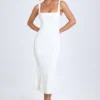 Rochie midi cu dantelă Petula, albă Rochie midi cu dantelă Petula, albă