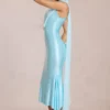 Rochie midi cu detaliu eșarfă Giada în culoarea Soft Aqua Rochie midi cu detaliu eșarfă Giada în culoarea Soft Aqua