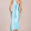 Rochie midi cu detaliu eșarfă Giada în culoarea Soft Aqua Rochie midi cu detaliu eșarfă Giada în culoarea Soft Aqua