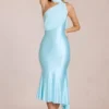 Rochie midi cu detaliu eșarfă Giada în culoarea Soft Aqua Rochie midi cu detaliu eșarfă Giada în culoarea Soft Aqua