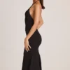 Rochie midi cu gât halter din modal Karissa, negru Rochie midi cu gât halter din modal Karissa, negru