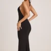 Rochie midi cu gât halter din modal Karissa, negru Rochie midi cu gât halter din modal Karissa, negru