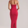 Rochie midi cu gât halter Landen în roșu cireș Rochie midi cu gât halter Landen în roșu cireș