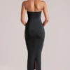 Rochie midi cu gât în V Landen, negru Rochie midi cu gât în V Landen, negru