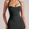 Rochie midi cu gât în V Landen, negru Rochie midi cu gât în V Landen, negru
