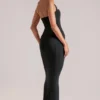 Rochie midi cu gât în V Landen, negru Rochie midi cu gât în V Landen, negru
