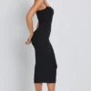 Rochie midi cu volane din modal Nora, negru Rochie midi cu volane din modal Nora, negru