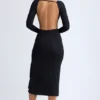 Rochie midi cu volane Tarai Modal, negru Rochie midi cu volane Tarai Modal, negru