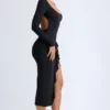 Rochie midi cu volane Tarai Modal, negru Rochie midi cu volane Tarai Modal, negru