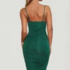 Rochie midi mulată cu guler cowl și drapaje, de culoare verde, din colecția You’re My Type
