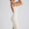 Rochie midi Navi din modal cu bordură din dantelă, culoare ivoriu