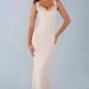 Rochie midi Sorelle din modal cu bordură din dantelă, culoare ivoriu