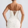 Rochie mini A-line cu aplicații florale Azaelea, de culoare albă