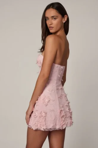 Rochie mini A-line cu bandou și decorațiuni Edita, în roz balet Rochie mini A-line cu bandou și decorațiuni Edita, în roz balet