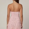 Rochie mini A-line cu bandou și decorațiuni Edita, în roz balet