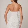 Rochie mini A-line cu bretele și decorațiuni Edita, în culoarea alb