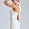 Rochie mini A-line cu decolteu în cruce Lisbeth, culoare ivoriu