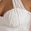 Rochie mini A-line cu decolteu în cruce Lisbeth, culoare ivoriu