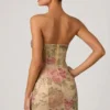 Rochie mini A-line cu decolteu în formă de inimă și ornamente Harlie, în roz Hotfix