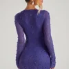 Rochie mini A-line cu decupaj și ornamente Chelsea, albastru închis