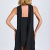 Rochie mini A-line cu detalii eșarfă Cecilia, negru Rochie mini A-line cu detalii eșarfă Cecilia, negru