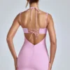 Rochie mini A-line cu guler tip cowl Mirabel în roz pal Rochie mini A-line cu guler tip cowl Mirabel în roz pal