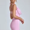 Rochie mini A-line cu guler tip cowl Mirabel în roz pal Rochie mini A-line cu guler tip cowl Mirabel în roz pal