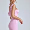 Rochie mini A-line cu guler tip cowl Mirabel în roz pal Rochie mini A-line cu guler tip cowl Mirabel în roz pal
