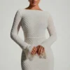Rochie mini A-line cu spate decupat și ornamente Grazina, albă Rochie mini A-line cu spate decupat și ornamente Grazina, albă