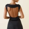 Rochie mini A-line cu spate decupat Nalini, în negru Rochie mini A-line cu spate decupat Nalini, în negru