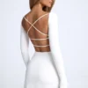 Rochie mini A-line cu spate decupat Tansy, alb Rochie mini A-line cu spate decupat Tansy, alb
