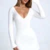 Rochie mini A-line cu spate decupat Tansy, alb Rochie mini A-line cu spate decupat Tansy, alb