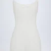 Rochie mini A-line cu volane Alika Pointelle, albă Rochie mini A-line cu volane Alika Pointelle, albă