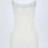 Rochie mini A-line cu volane Alika Pointelle, albă Rochie mini A-line cu volane Alika Pointelle, albă
