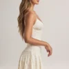 Rochie mini A-line cu volane din modal Kelbie, cu imprimeu floral