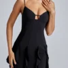 Rochie mini A-line cu volane Piera, negru Rochie mini A-line cu volane Piera, negru