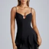 Rochie mini A-line cu volane Piera, negru Rochie mini A-line cu volane Piera, negru
